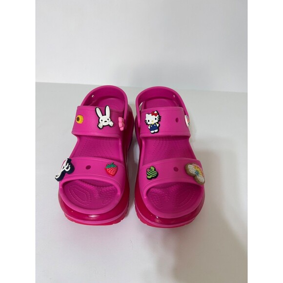 Crocs Women's size 8 Classic Mega Crush Sandals Juice Pink Thick Soled Platform - Picture 9 of 14